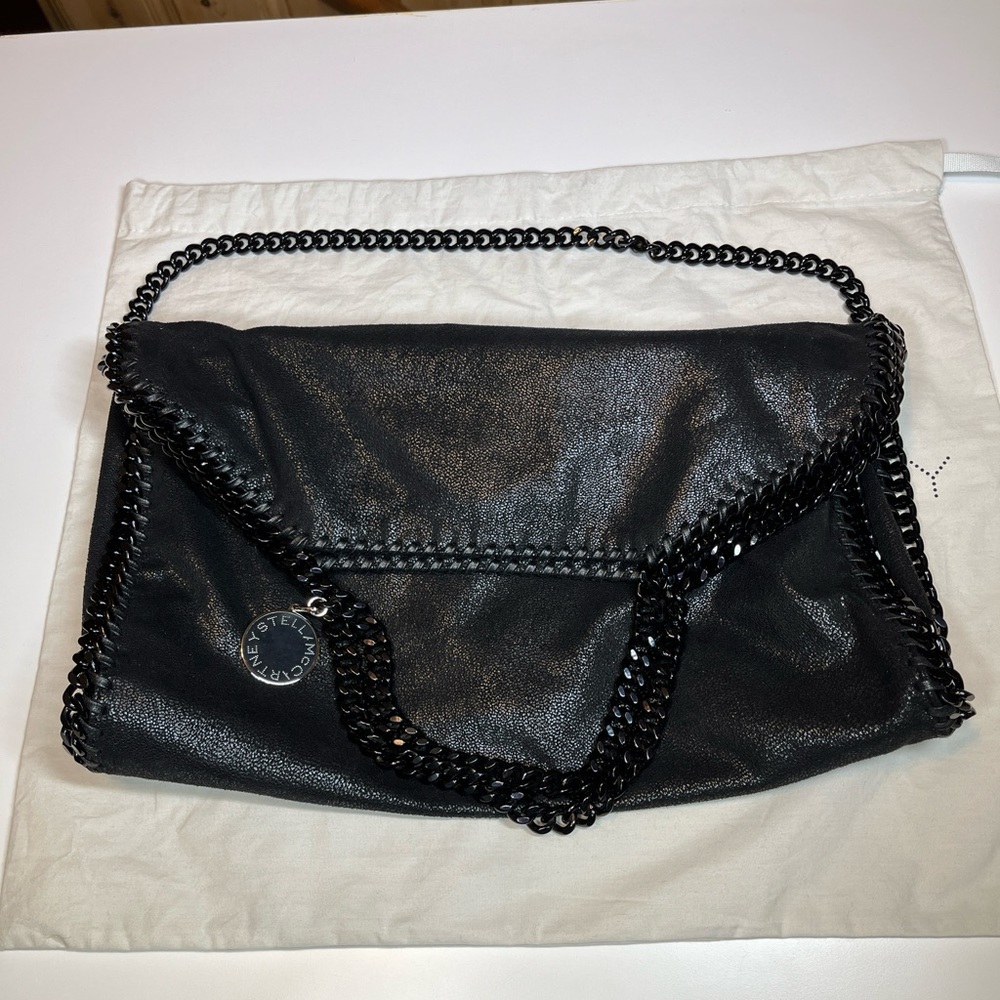 Stella McCartney black on black medium Falabella bag